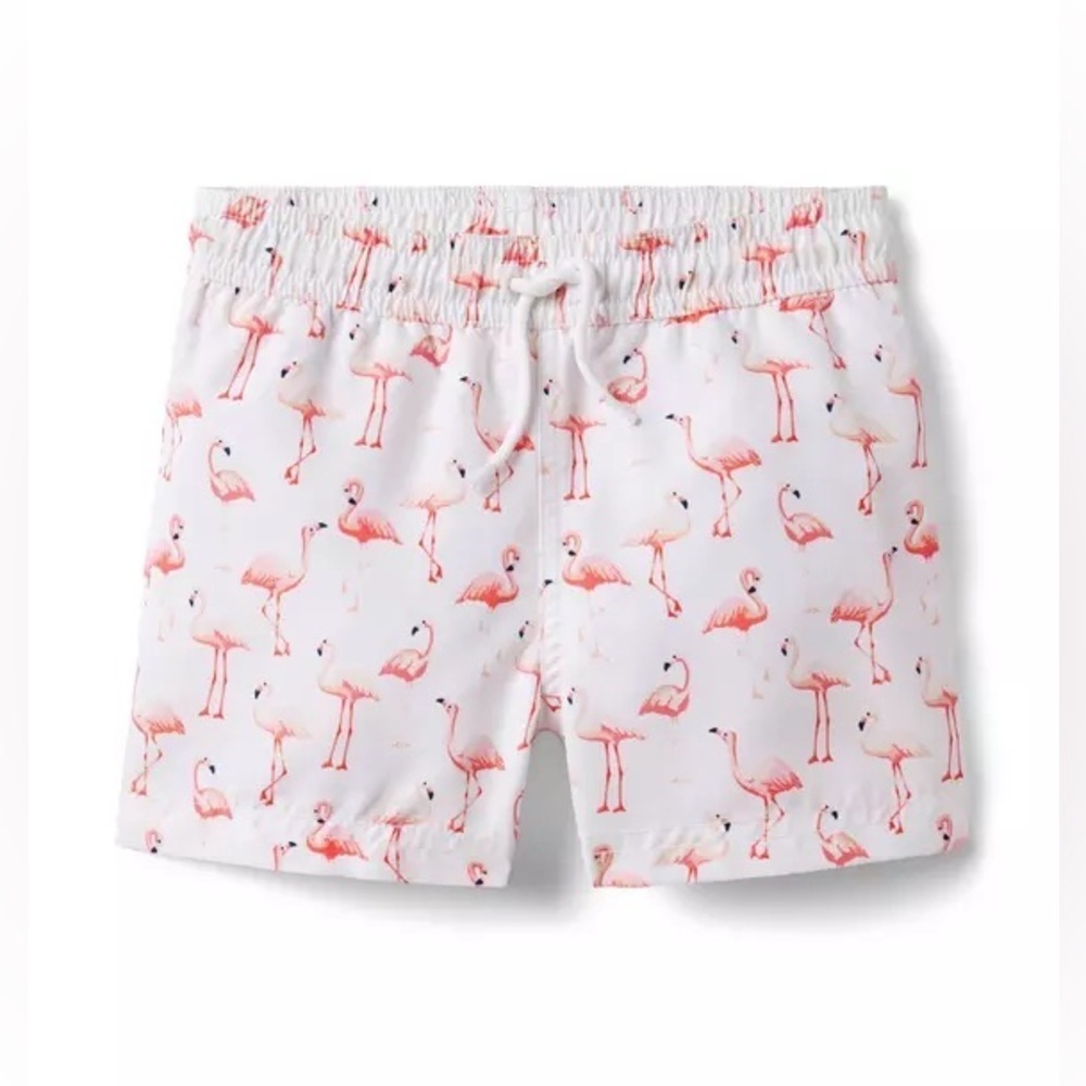 Janie and Jack Kids Flamingo Swim Trunks Size 12-18 Months Summer Vacation